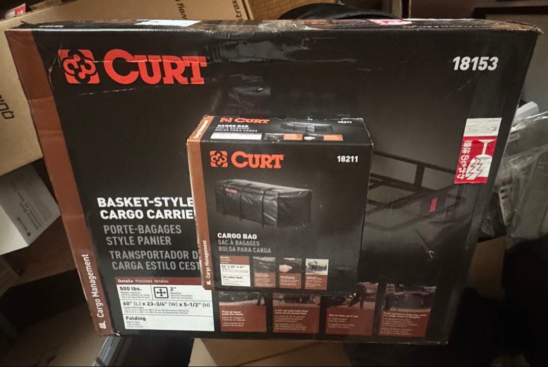 ヒッチキャリアセット CURT カーゴキャリア 18153防水バッグ 折り畳可