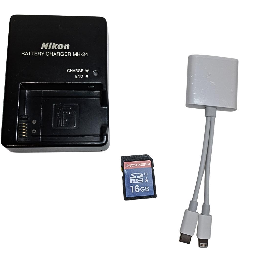 Nikon D3100 デジタル一眼レフ　レンズ　スマホケーブル　SDカード付