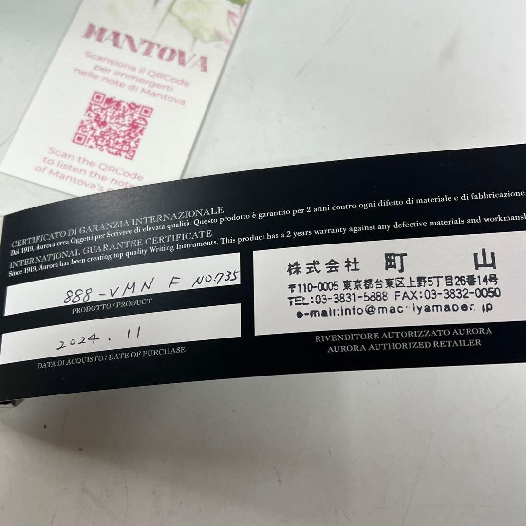 AURORA アウロラ 万年筆 Mantova マントヴァ 888-VMN