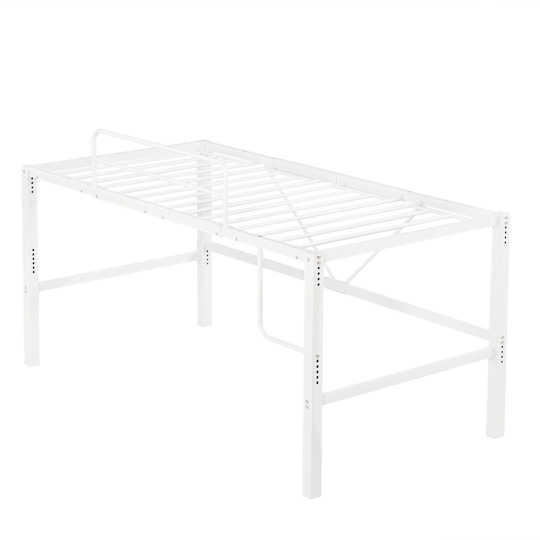 【新品】ロフトベッド シングル 高さ90cm 省スペース スチール製 北欧風