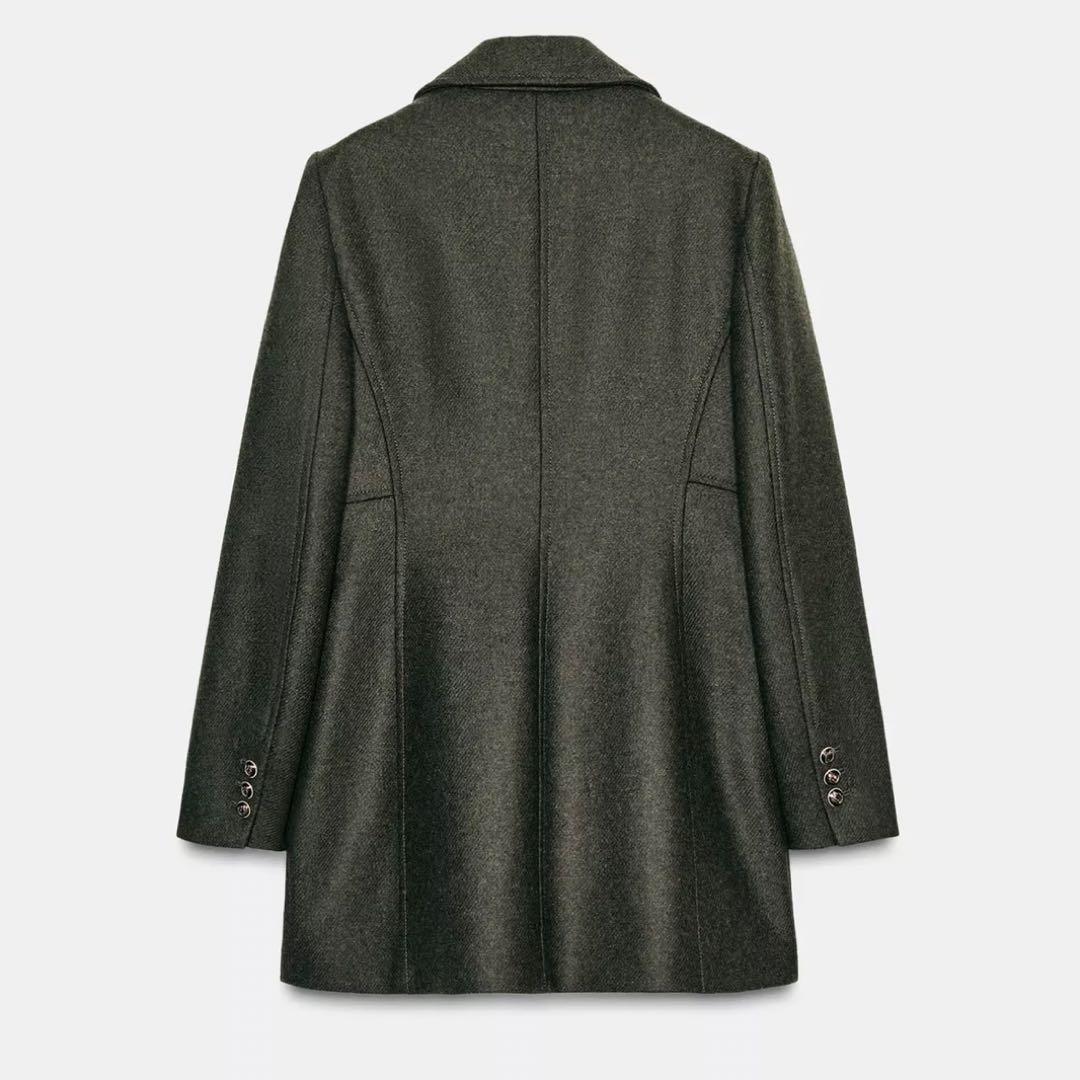 ZARA ウールダブルブレストコート Sサイズ 新品 カーキ