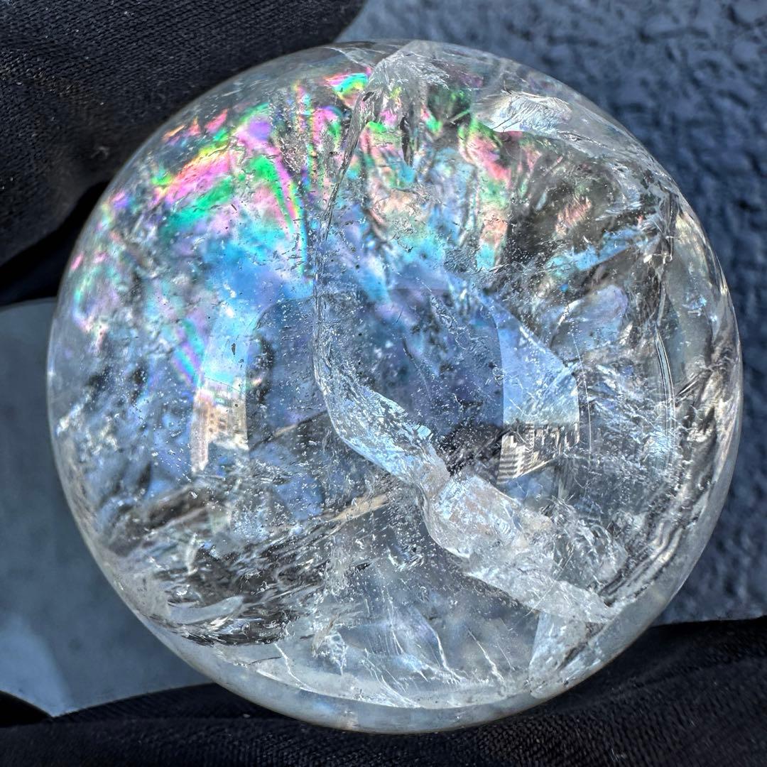 爆レア❗️アゼツライト☆レインボー☆ヒマラヤ水晶 丸玉☆虹☆パワー浄化A1321