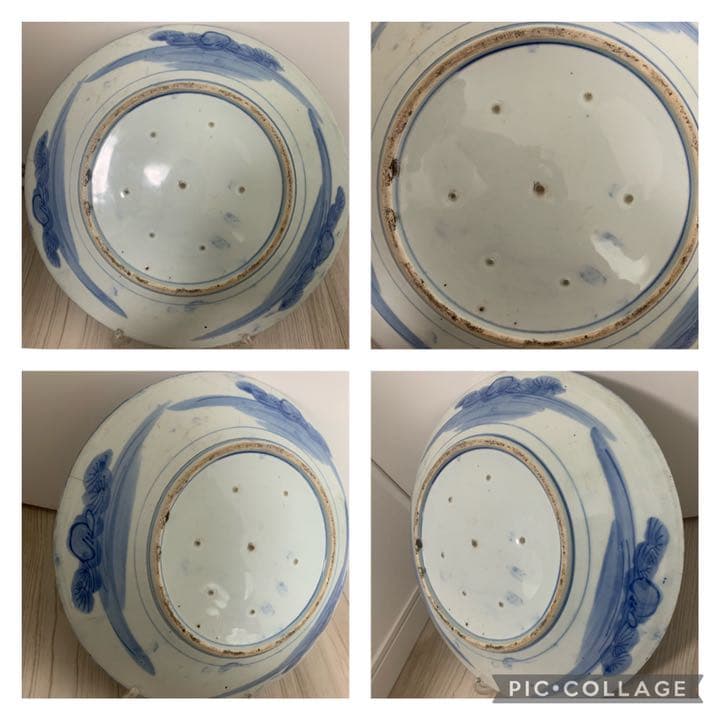 染付　古伊万里　大皿　41cm 飾皿　絵皿　料亭　小料理