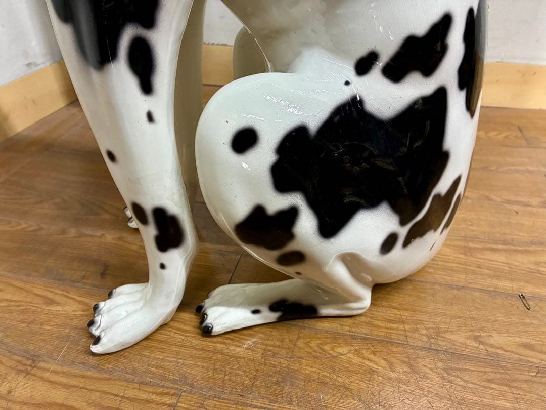 管400☆イタリア製☆陶器☆グレートデン ハーレクイン柄 ☆オブジェ