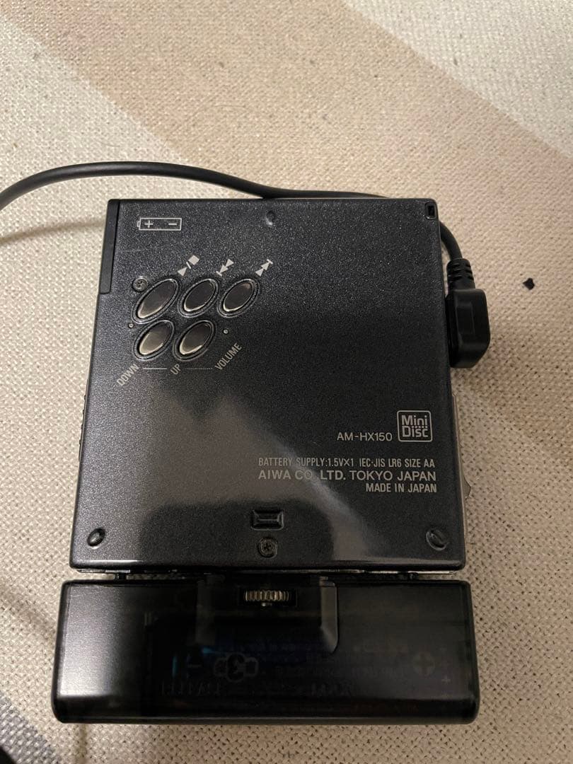 aiwa MDプレーヤー AM-HX150 動作品 乾電池ケース付き
