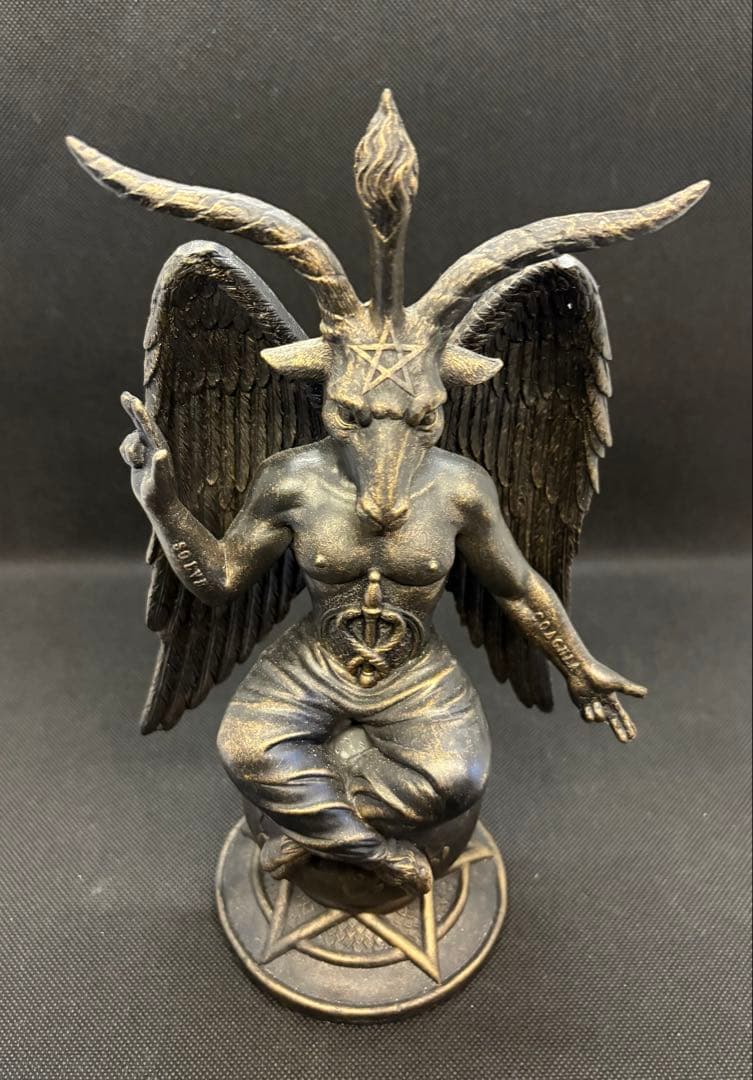 バフォメット像26cm2体セットエリファスレヴィ　テンプル騎士団バホメット置物