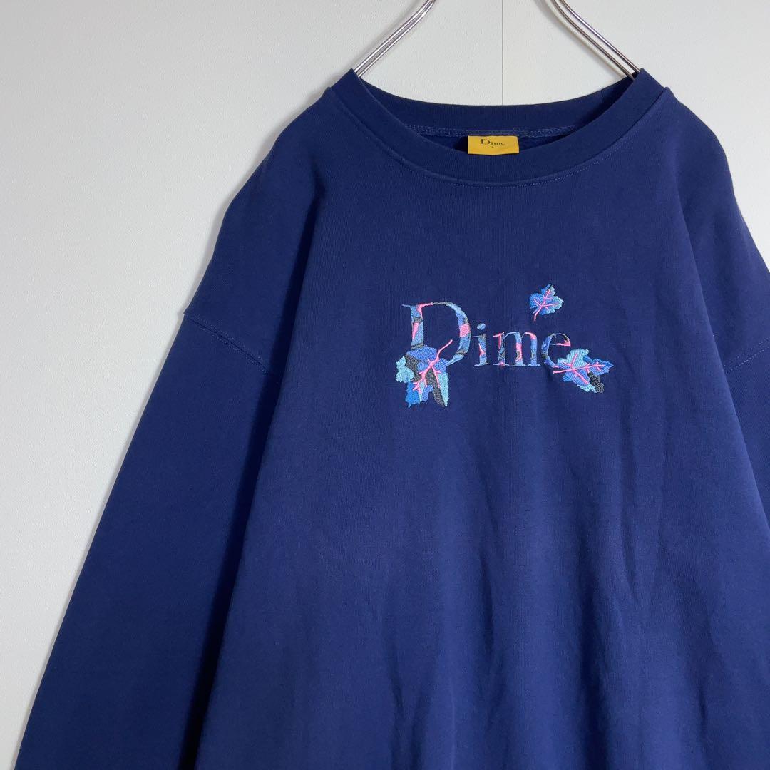 【人気デザイン】ダイム スウェット センター刺繍ロゴ 人気Lサイズ ネイビー
