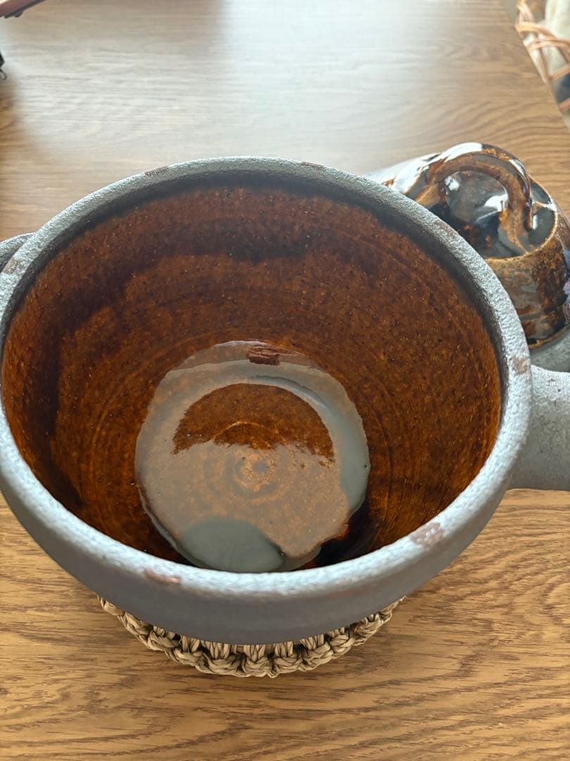 【希少入手困難】岩井窯 蓋付片手土鍋（大）