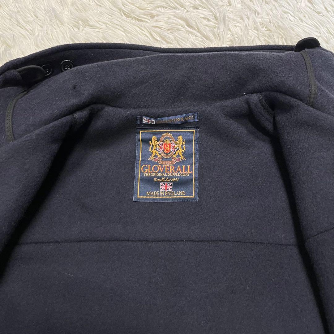 英国製✨グローバーオール ダッフルコート ネイビー　フード付　L相当