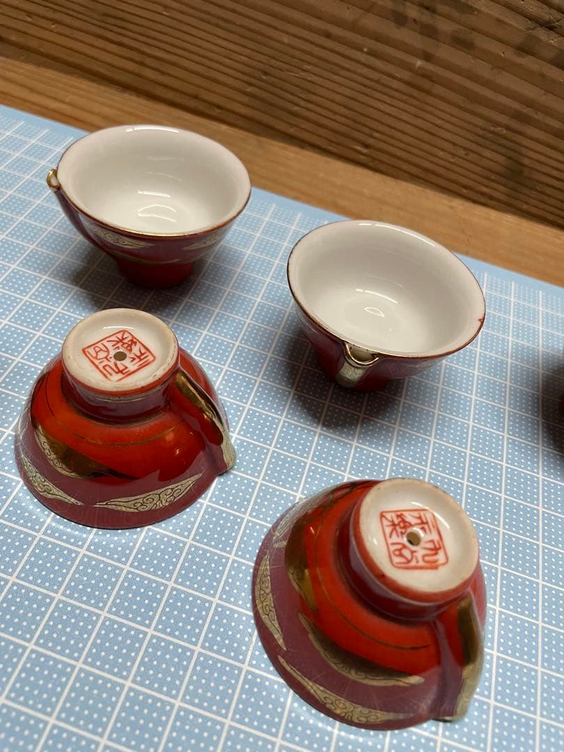 九谷永楽　鶯徳利【m1414 鳴き徳利　鳴き猪口　骨董　酒器　レア　九谷焼 】