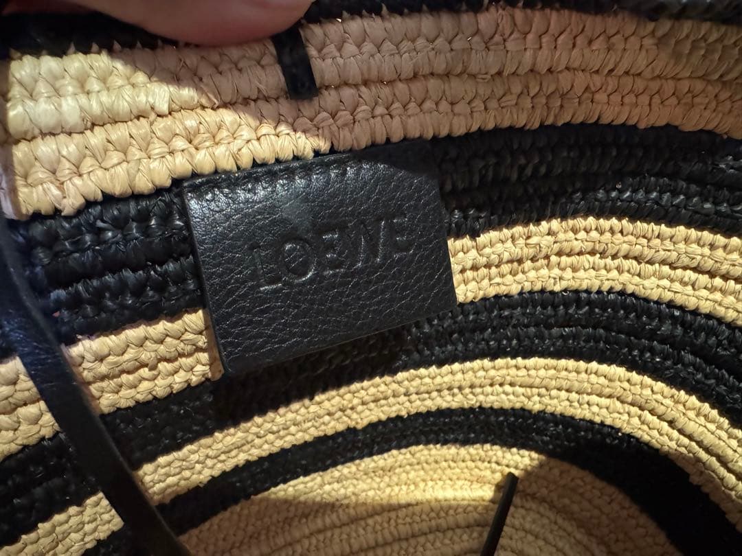 LOEWE エレファント カゴバッグ ストライプ ラフィア 象