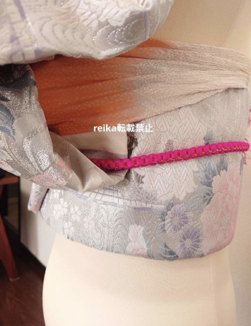 正絹　二部式　作り帯　ハーフ成人式　十三詣り　振袖　成人式　 一点物