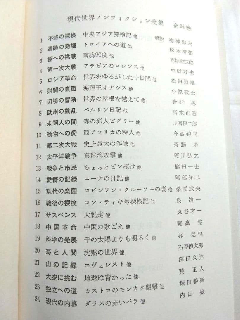 現代世界ノンフィクション全集　全24巻　筑摩書房