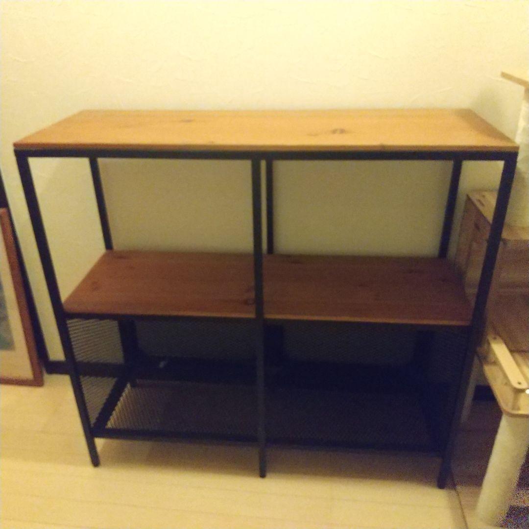 スチールラック メッシュパネル 2段収納