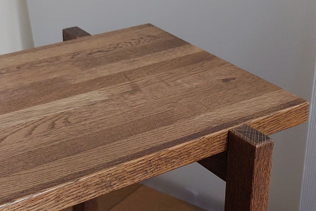 飾り棚オープンシェルフ　和風飾り棚　飾り台　楢無垢材自然オイル手塗り塗装ブラウン