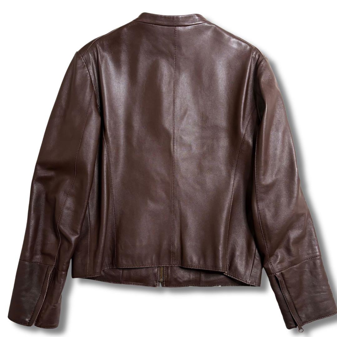 極美品✨23区 シングルライダース ジャケット ラムレザー 羊革 本革 40
