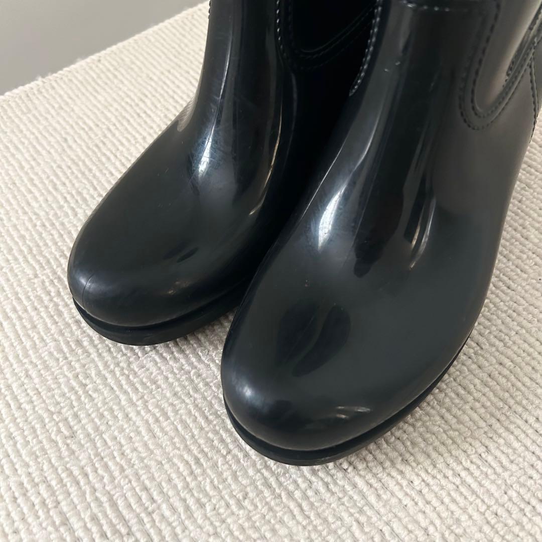 PRADA プラダ トライアングルロゴ レインブーツ ブラック 23cm