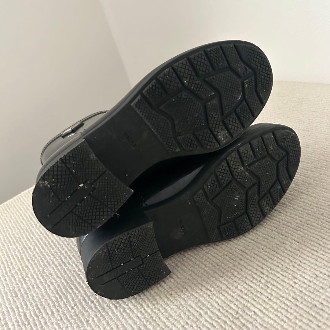 PRADA プラダ トライアングルロゴ レインブーツ ブラック 23cm