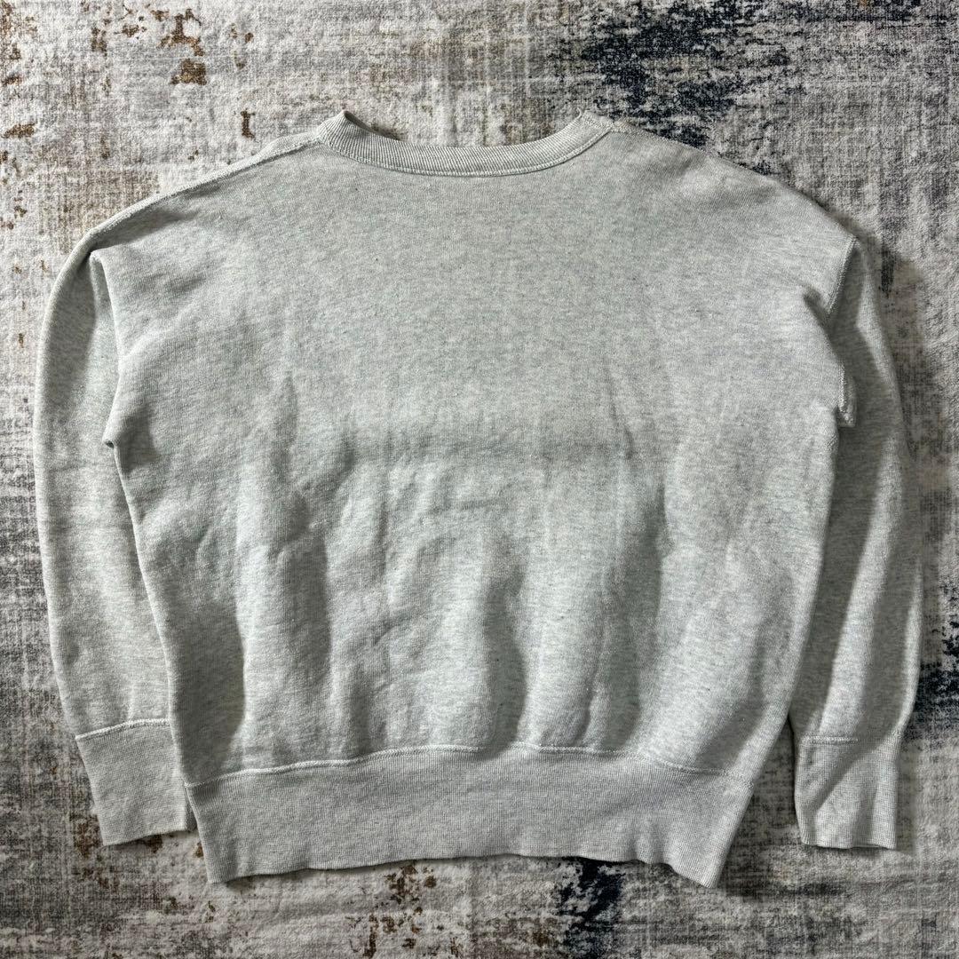 極美品 50s ヴィンテージ スウェット 霜降り 前V 丸胴 グレー 染み込み