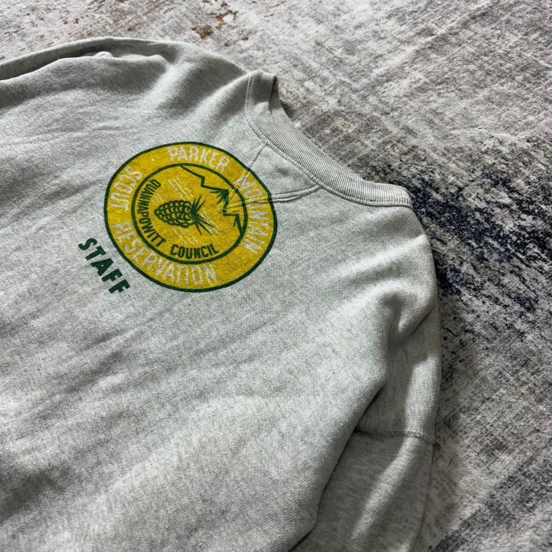 極美品 50s ヴィンテージ スウェット 霜降り 前V 丸胴 グレー 染み込み