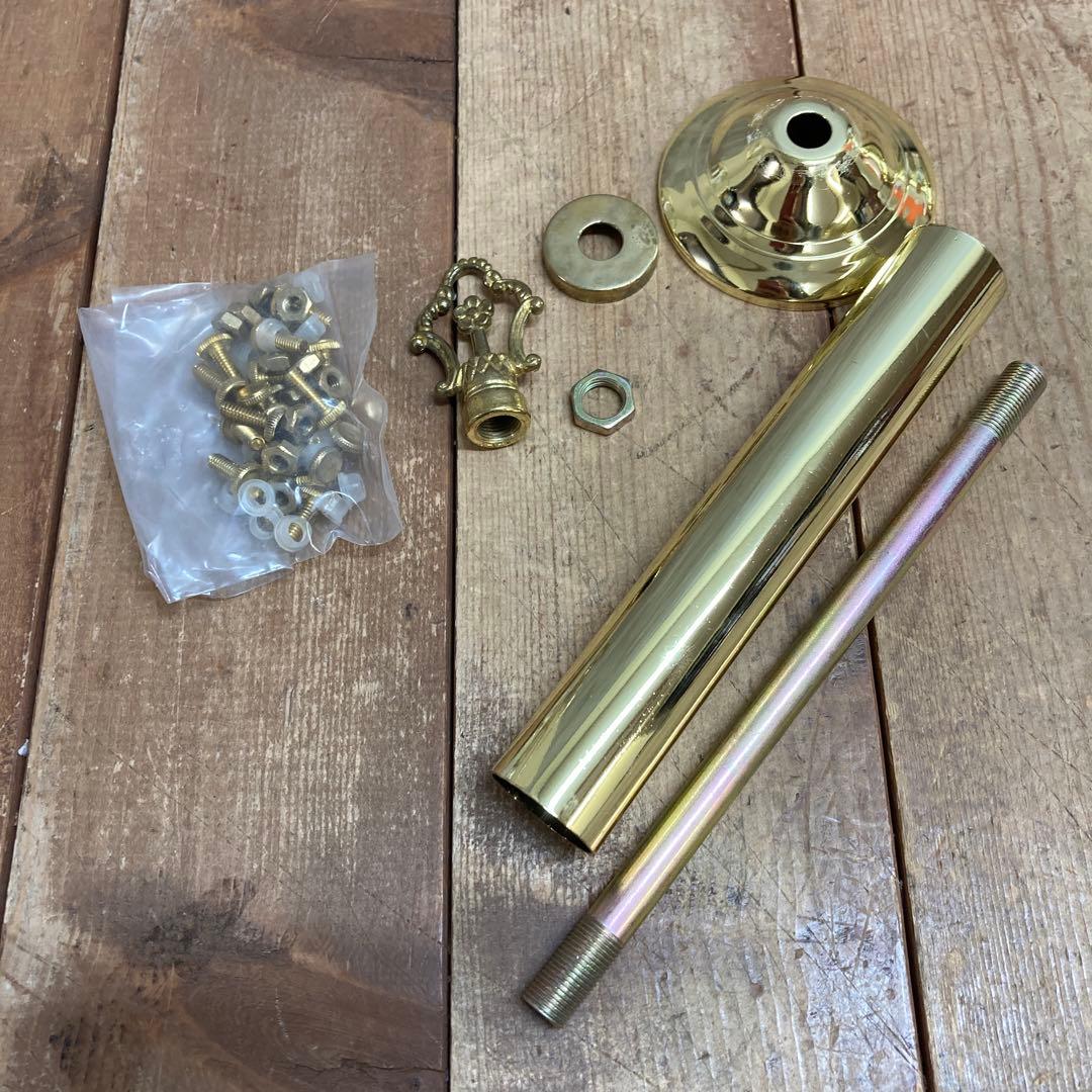 D-2 【美品】アンティーク調 タッチセンサー式 テーブルランプ ゴールド×フロ