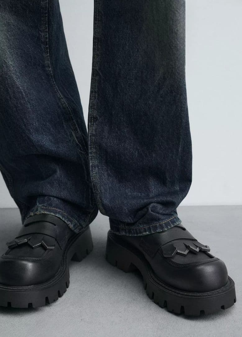 ZARA ザラ ボリュームフリンジローファー チャンキーソール 厚底 27cm