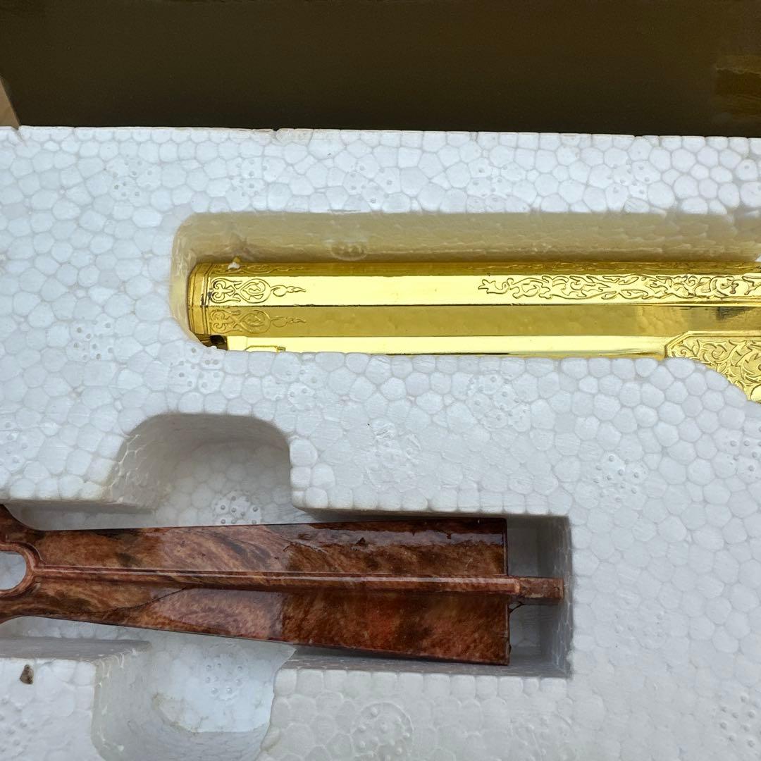 金メッキの装飾ピストル ライター アンティーク雑貨