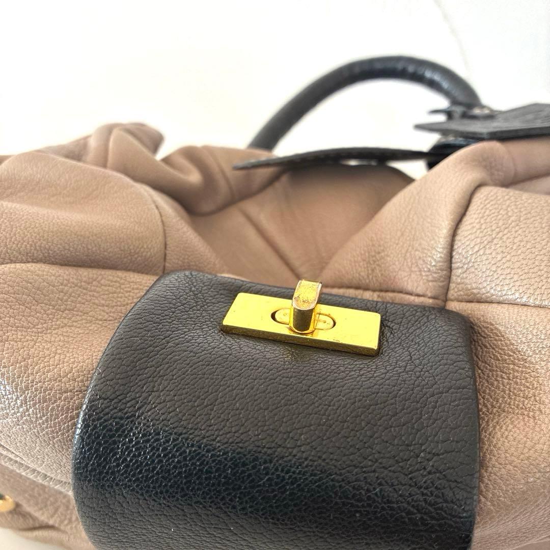 美品　PotioR 2wayレザーバッグ　羊革　本革　ショルダーバッグ