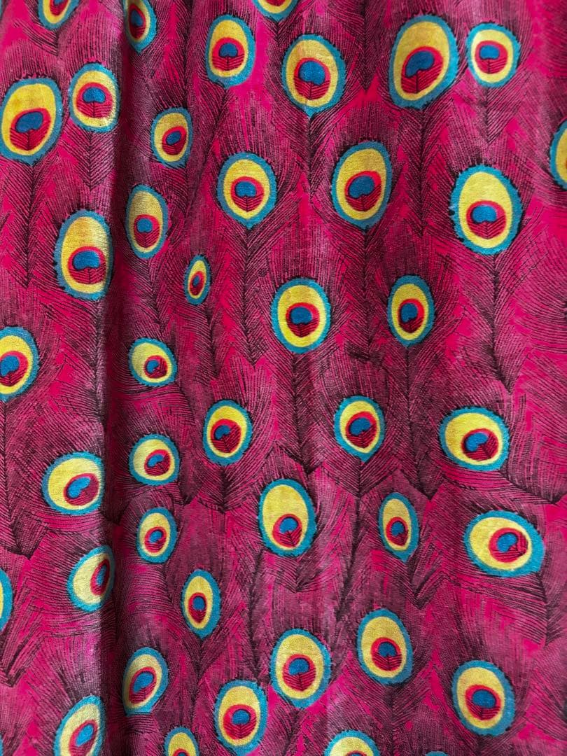 孔雀柄ピーコック　ベルベットドレープカーテン