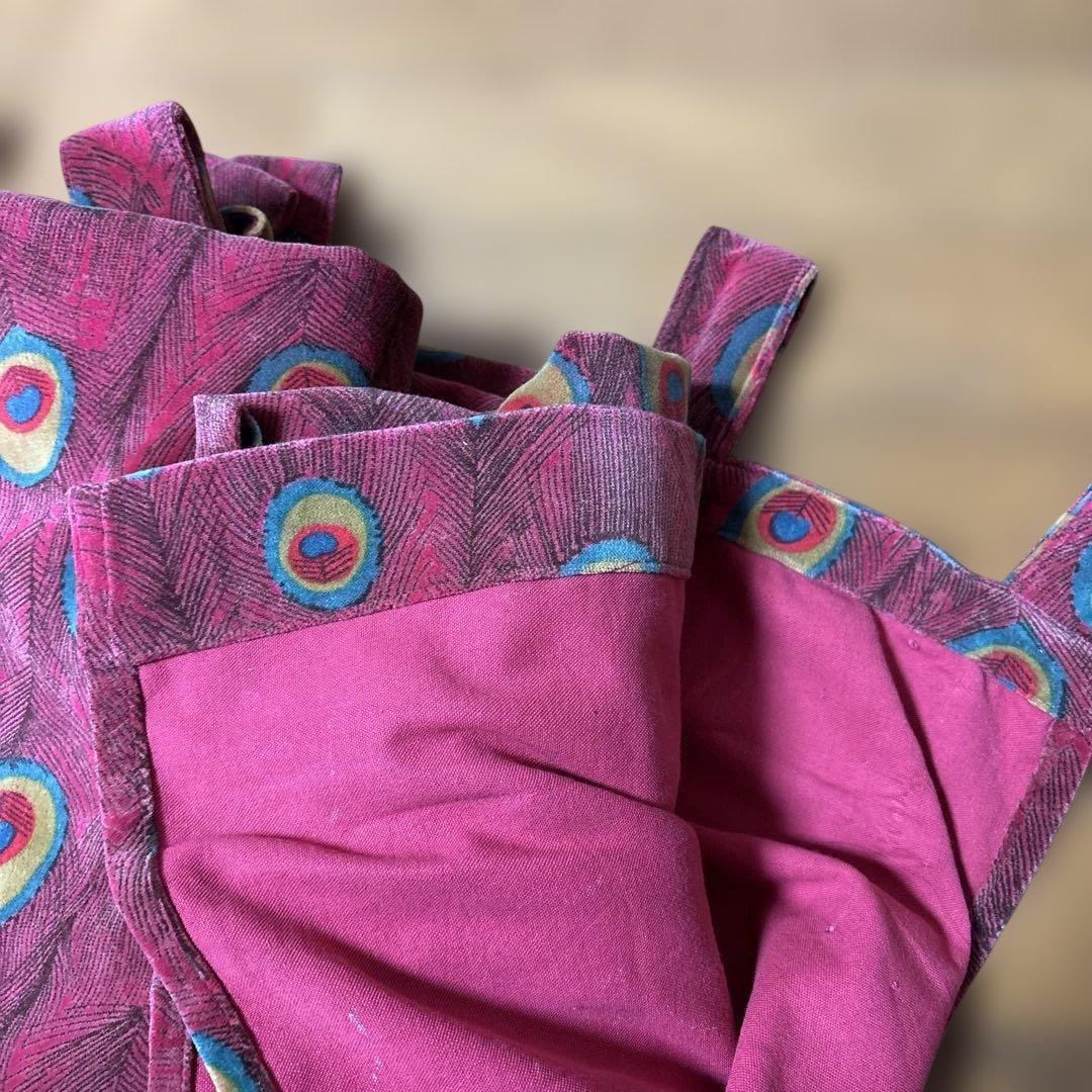 孔雀柄ピーコック　ベルベットドレープカーテン