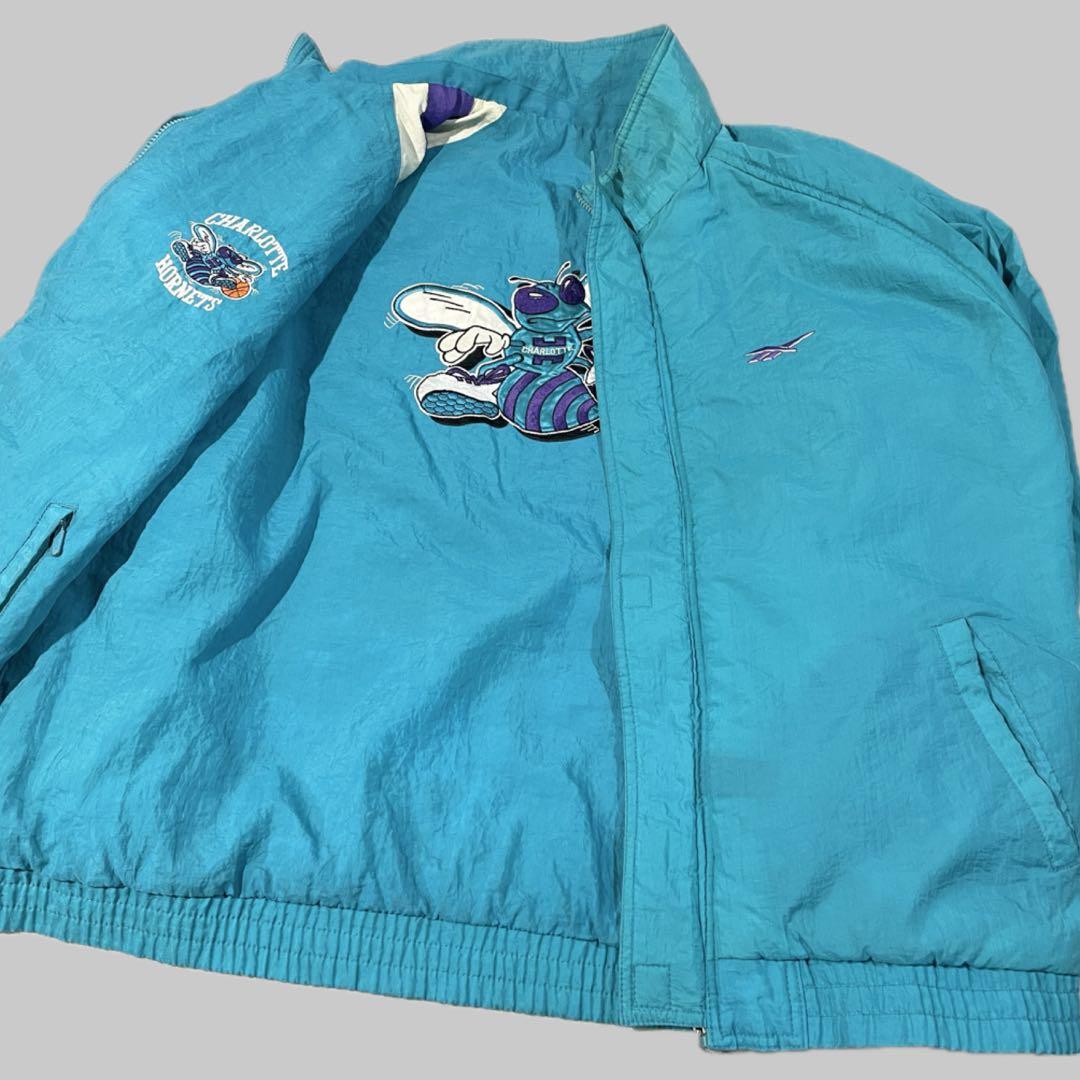 【リバーシブル】90sリーボックNBA シャーロット・ホーネッツ中綿JKT/L