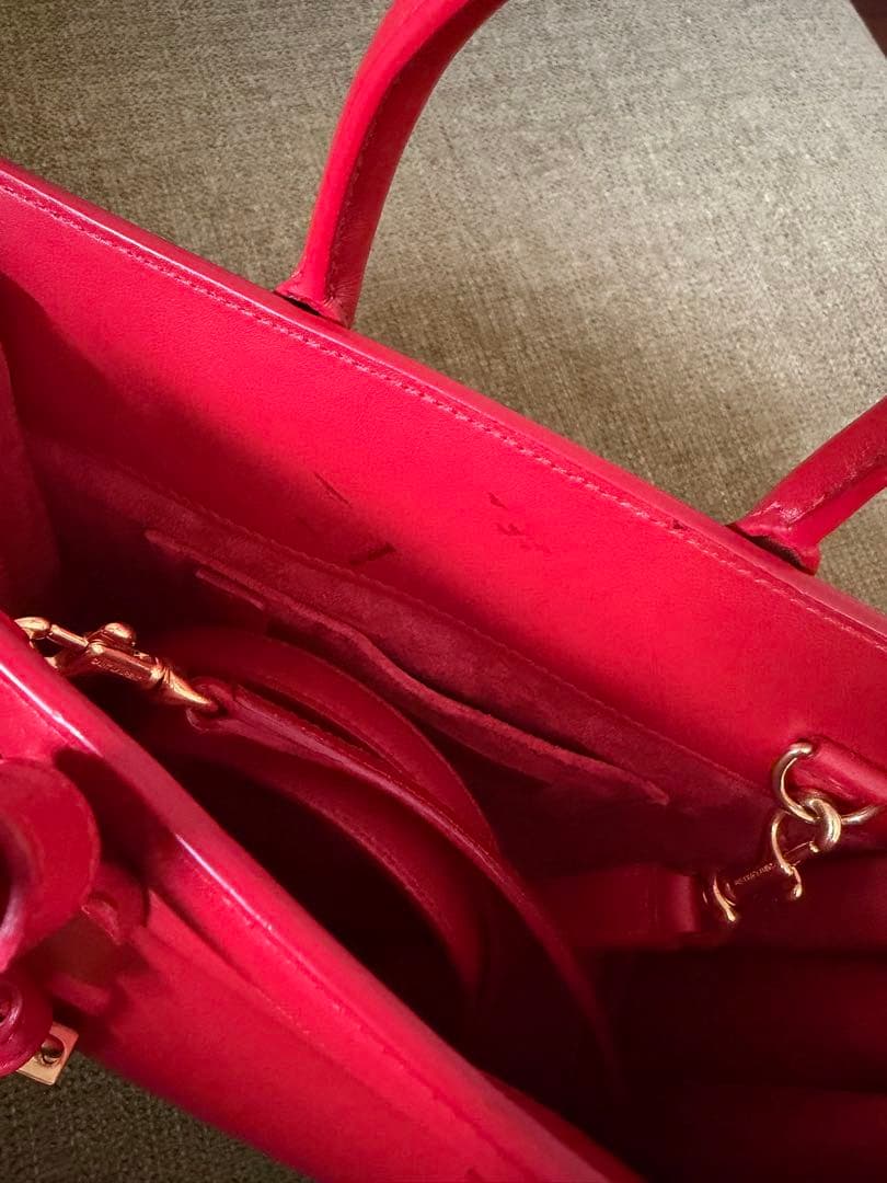 SAINT LAURENT 赤 レザー ハンドバッグ