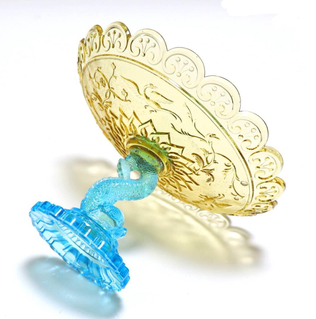 オールド・バカラ 1870年 花鳥図大型コンポートドルフィンスタンドアンティーク