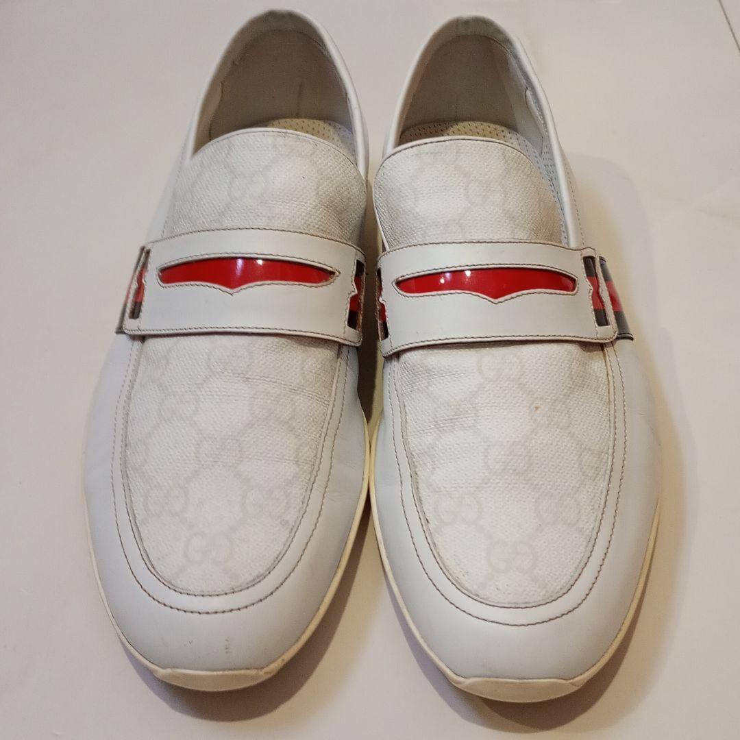 【美品】GUCCI　ローファー　スリッポン　GG柄　レザー　シェリーライン