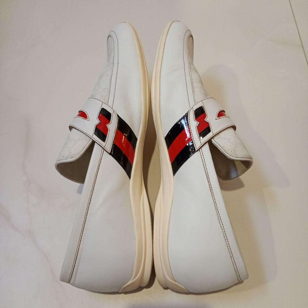 【美品】GUCCI　ローファー　スリッポン　GG柄　レザー　シェリーライン