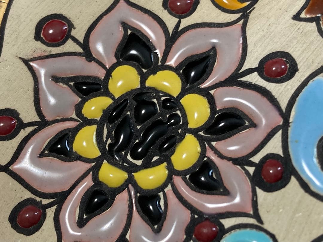 骨董品　直筆サイン入りプレート　置き台付き