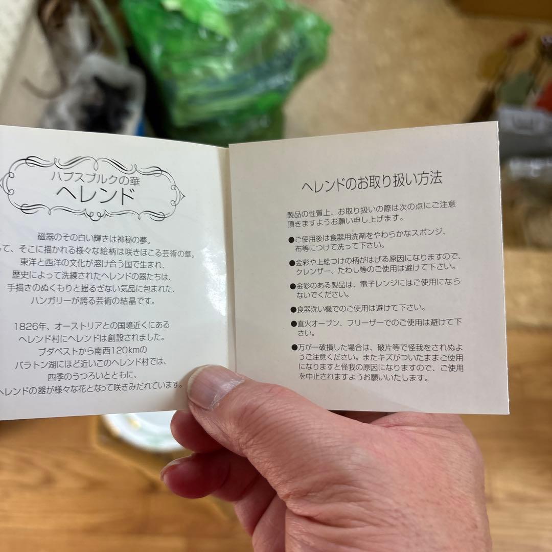 【極美品】ヘレンド アポニーグリーン 19cm プレート 箱・カード付