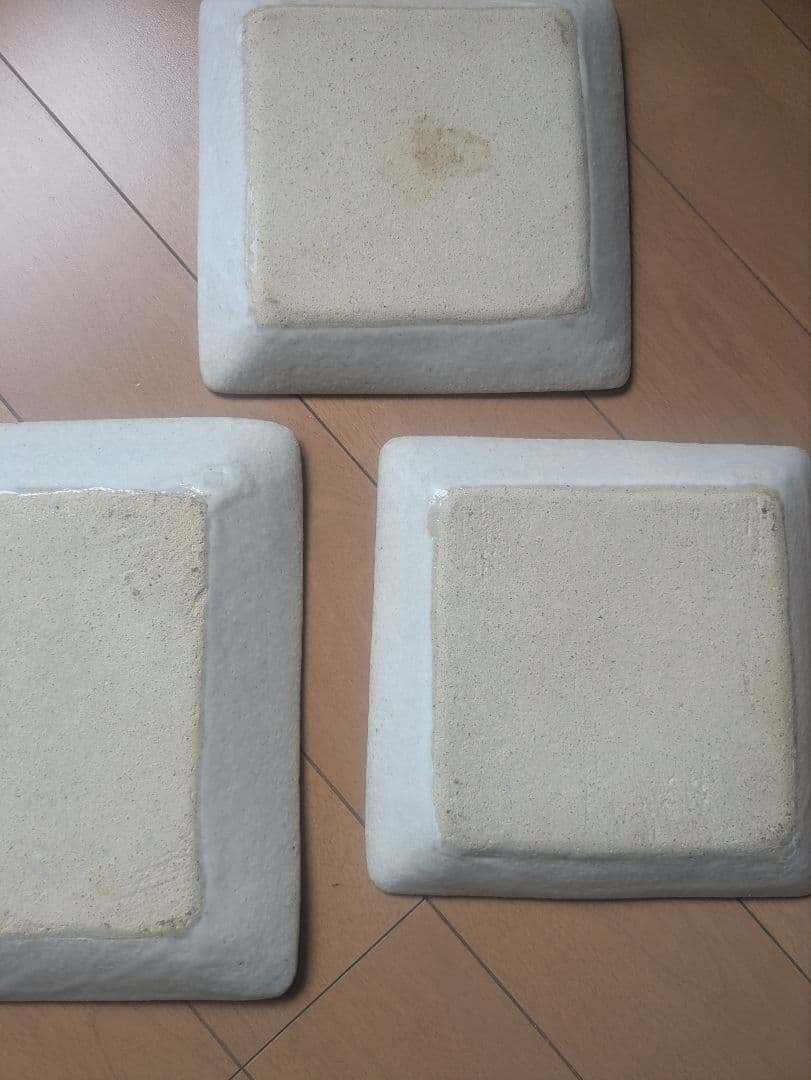 ドット模様の陶器製皿3枚セット　濱田窯　作家もの