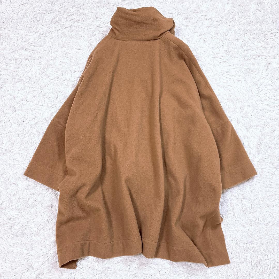 【美品】ヴィヴィアン マフラー付ウールコート スーパーワイド キャメル オーブ釦