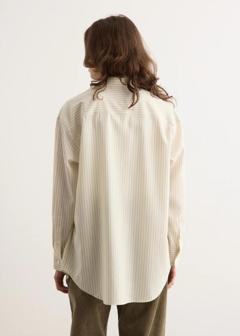 トップス AURALEE SUPER FINE WOOL STRIPE SHIRT 0