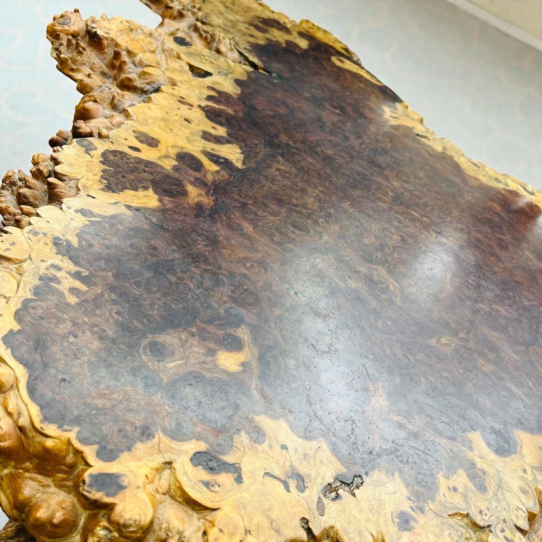 【超特価品】高級 花梨 瘤杢 座卓 一枚板 天然木 艶消し ローテーブル