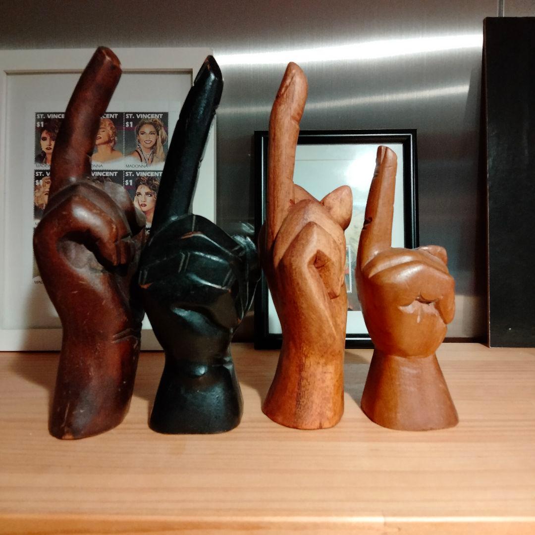 Fuck 　ファックユー　ハンド　手　置物　ビンテージ　反戦　20cm