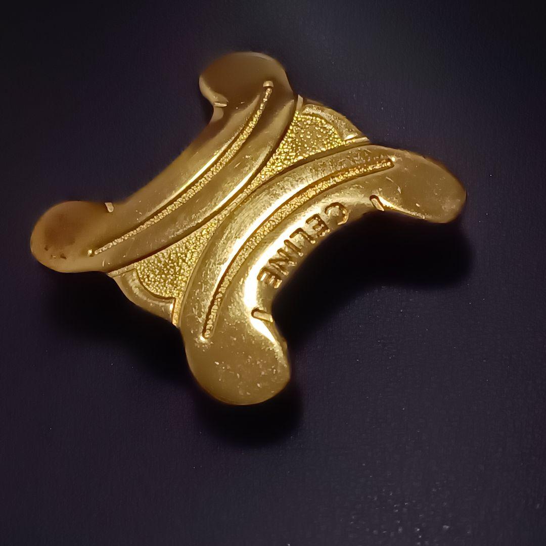 CELINE✨セリーヌ　トリオンフ　 ゴールド ブローチ　ヴィンテージ