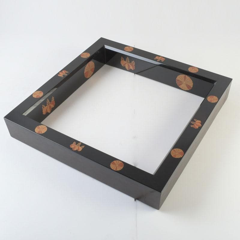 茶道具　黒漆　高台寺蒔絵　炉縁　在銘　共箱　V　9892A