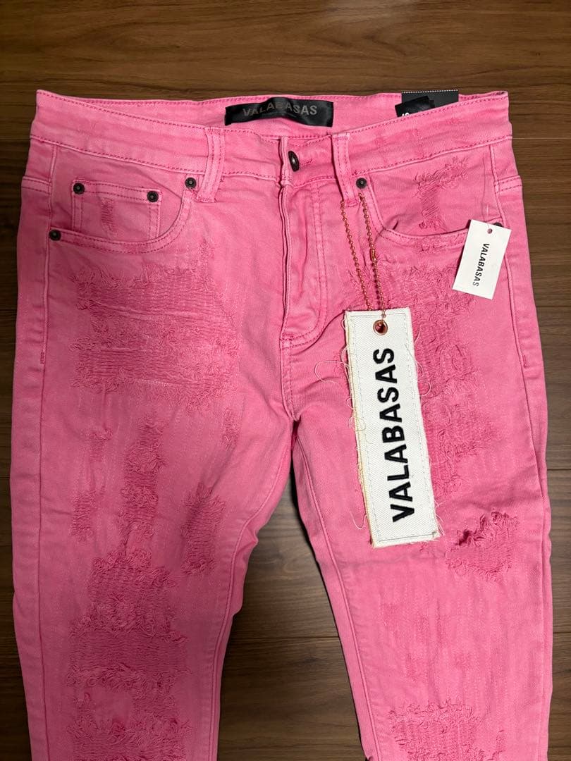 【新品】 VALABASAS フレアデニム ピンク サイズ32