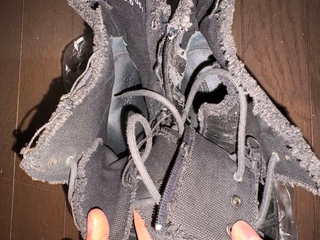 靴 archive vintage Leather denim boots