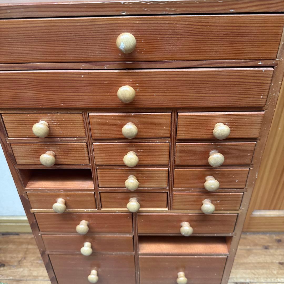 アンティーク木製多段引き出し１９杯