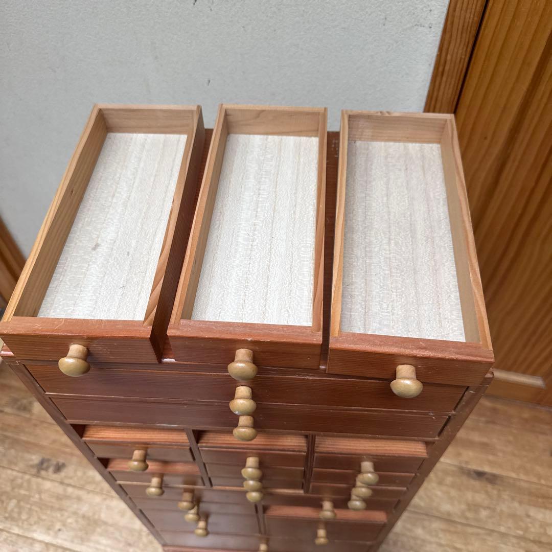 アンティーク木製多段引き出し１９杯