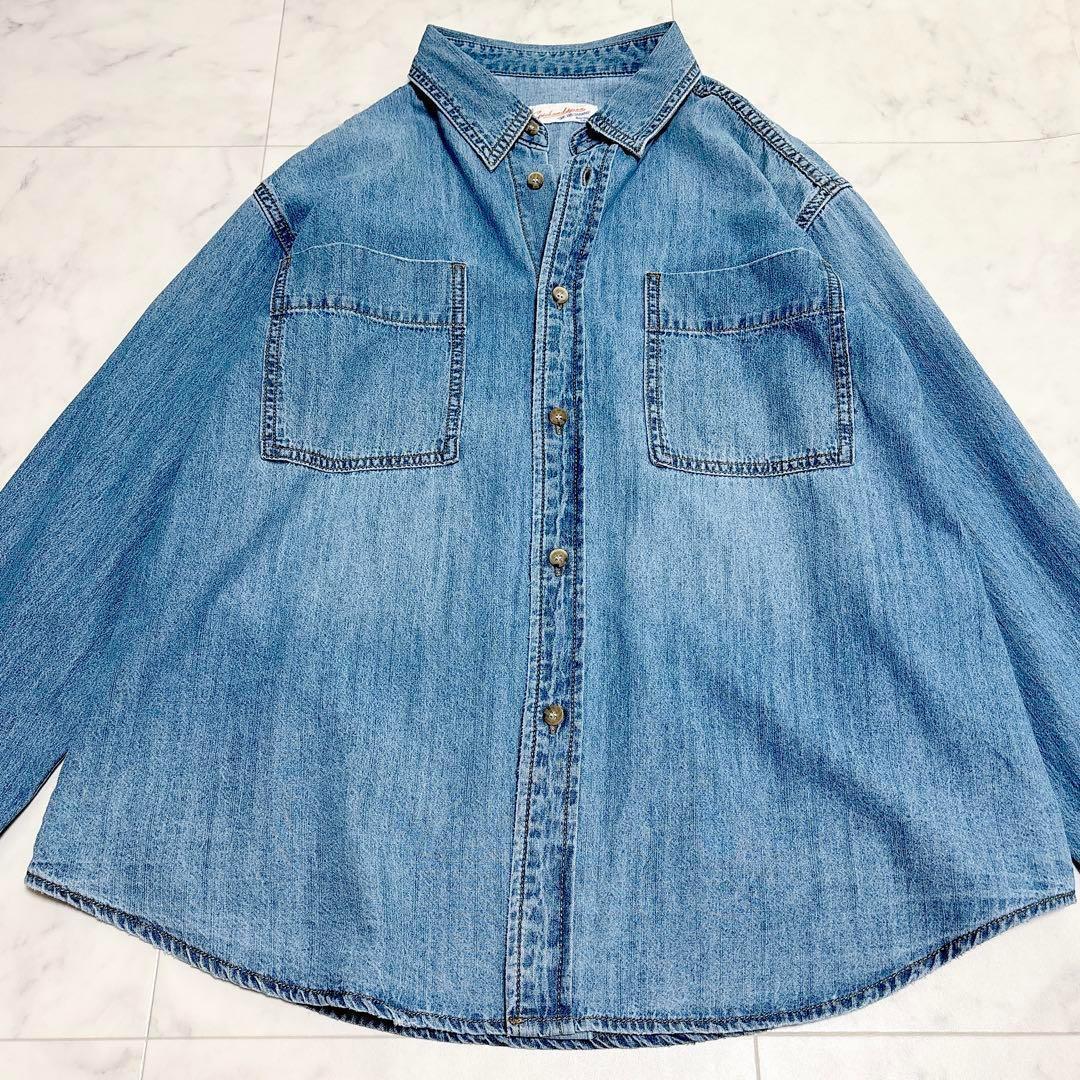 新品◇Spick & Span◇ライトオンスデニムシャツ◇サックスブルー