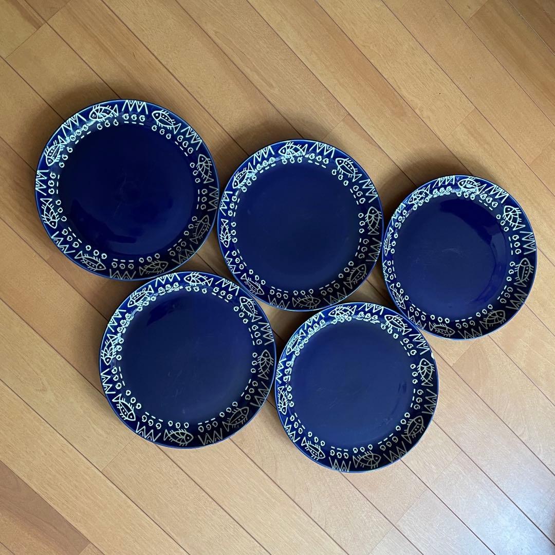 ✨ミッチャム 藤井風 パスタ皿5枚♡ アラビアンブルー魚柄